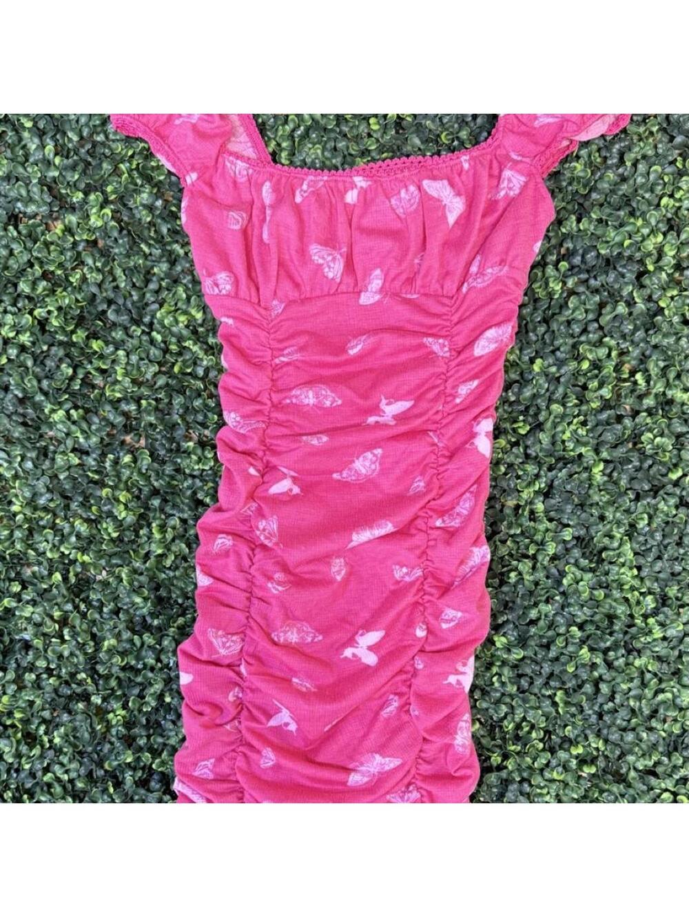 Urban Outfitters butterfly mini dress in the prettiest hot pink 🦋🩷 womens sm